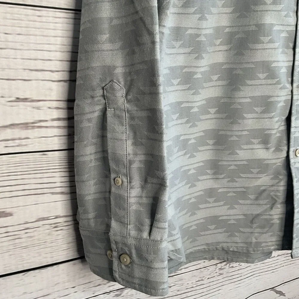 VTG The North Face Mens Aztec Tribal Southwestern Button Up Long Sleeve Shirt‎ L